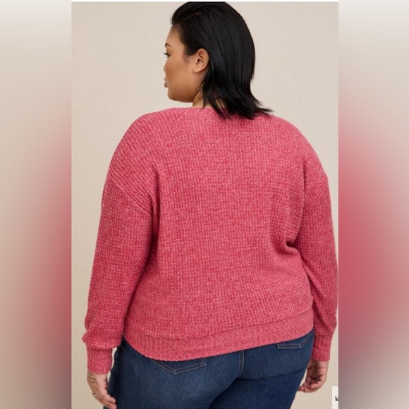 Torrid Brushed Waffle Surplice Drop Shoulder Top Casual Plus Size 2X - Picture 2 of 10